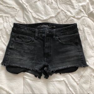 American Eagle black denim shorts